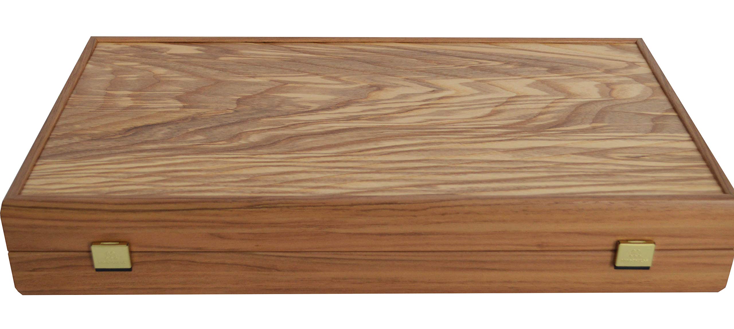 Manopoulos Traditional Olive Wood Backgammon Set - Olive Wood Chips