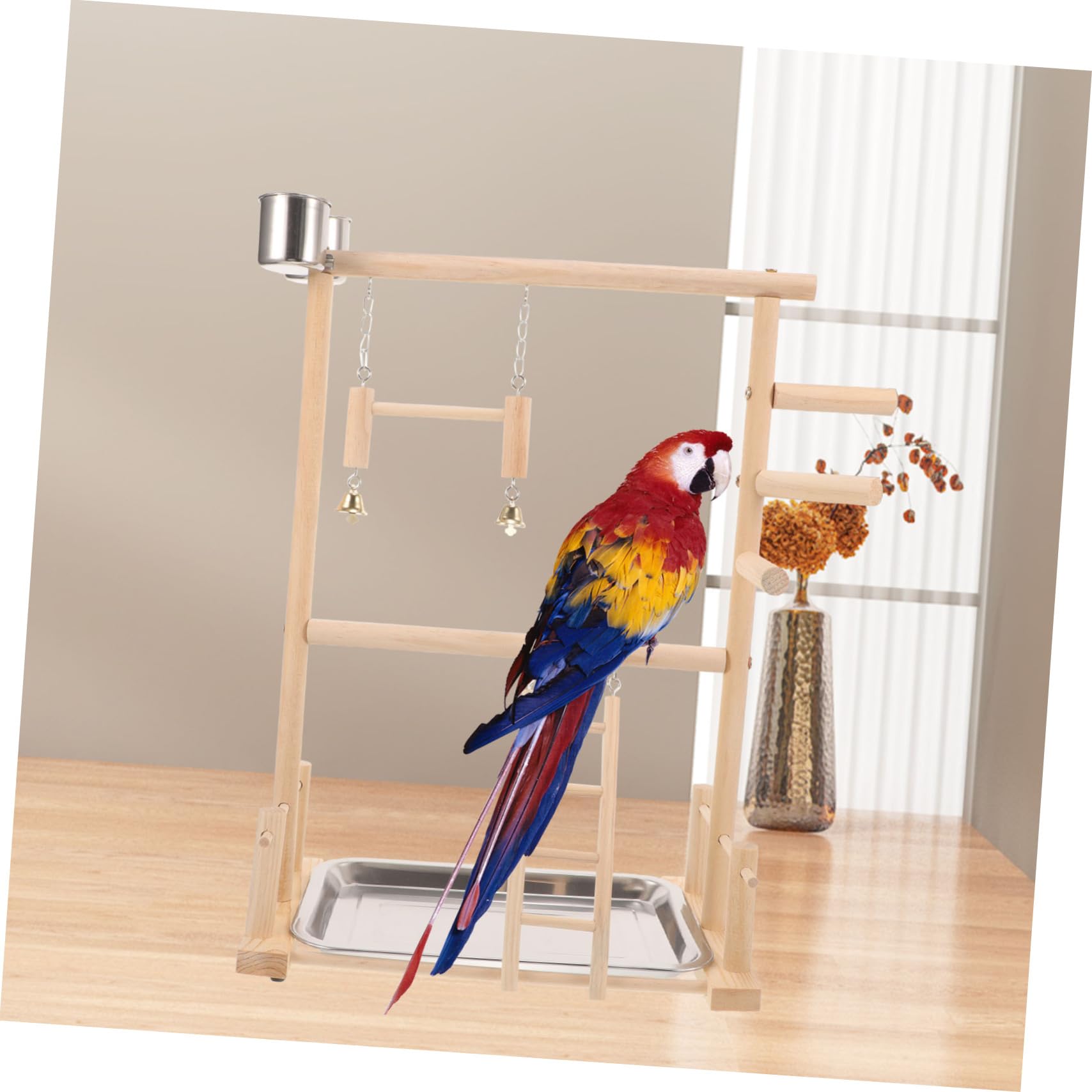 Beaupretty 1juego Percha para Aves Estación De Interactiva para Periquitos y Aves Pequeñas Soporte De Entrenamiento para Juguete Masticable y De Diversión