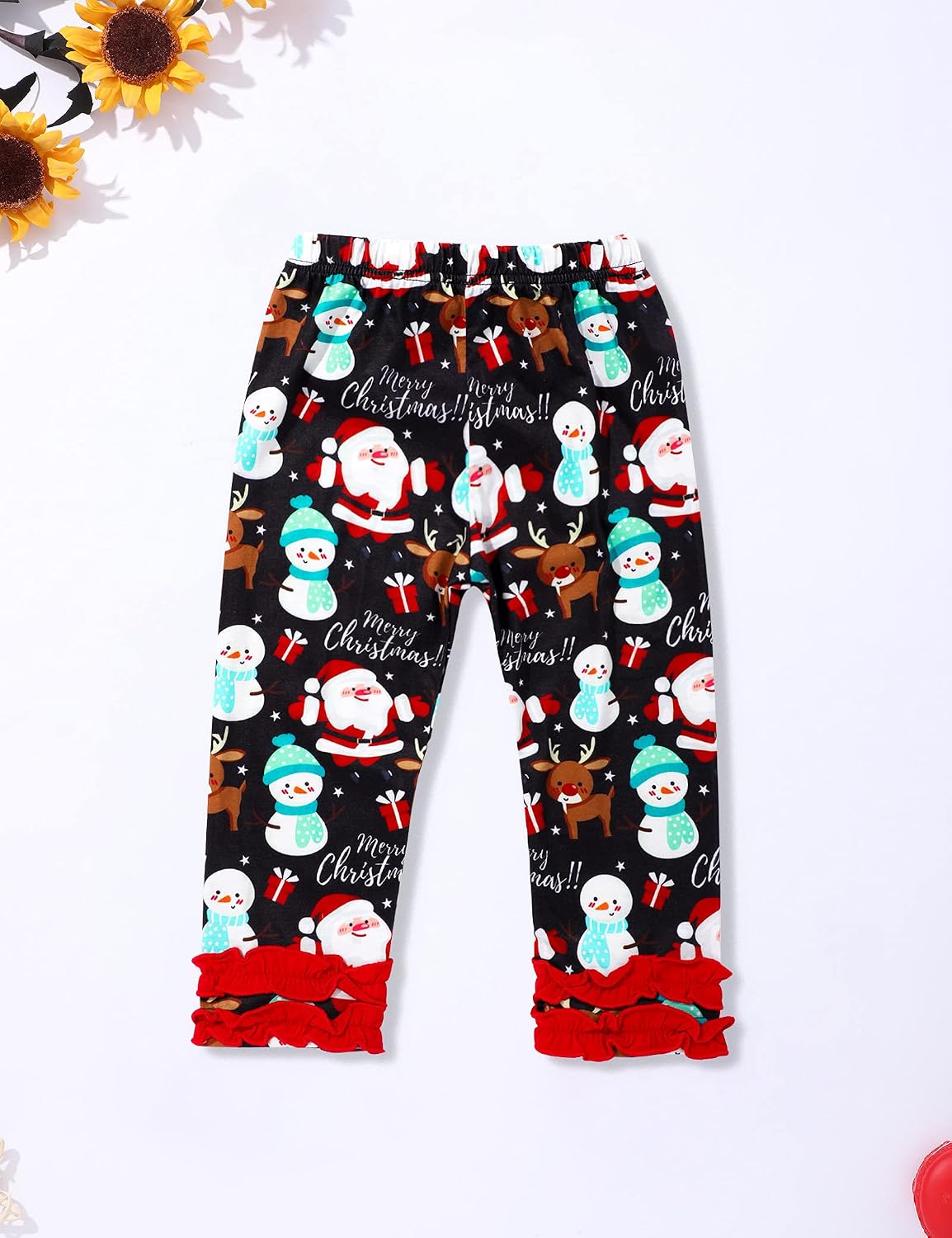 Toddler Girl Christmas Outfit Deer Long Sleeve Trousers 3-Piece Set Christmas Gifts For Girls