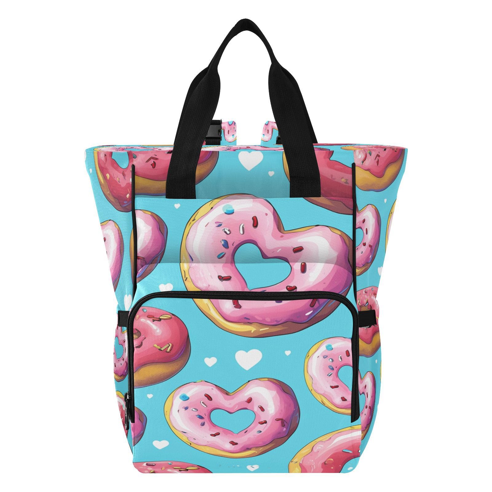 Corazones Rosados Postre JuguetóN Mochilas de Pañales para Gran Capacidad Pañal Bolso Mochila para Viajar al Aire Libre Mamá y Papá