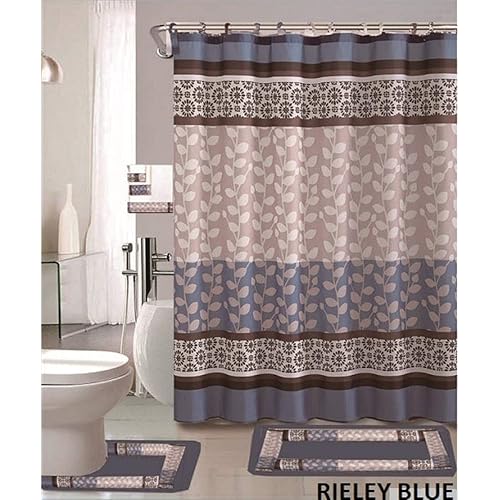 Fabric Shower Curtain With Matching Bath Rug Amazon Com