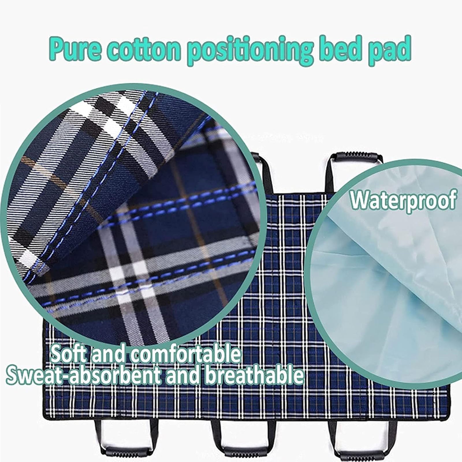 Almohadilla de Posicionamiento con asas, Multiusos Incontinencia Colchón Protector Ropa de Cama Liner Underpad, para Reposicionamiento, Giro y Elevación, para Ancianos, Pacientes, Minusválidos, Cuidad
