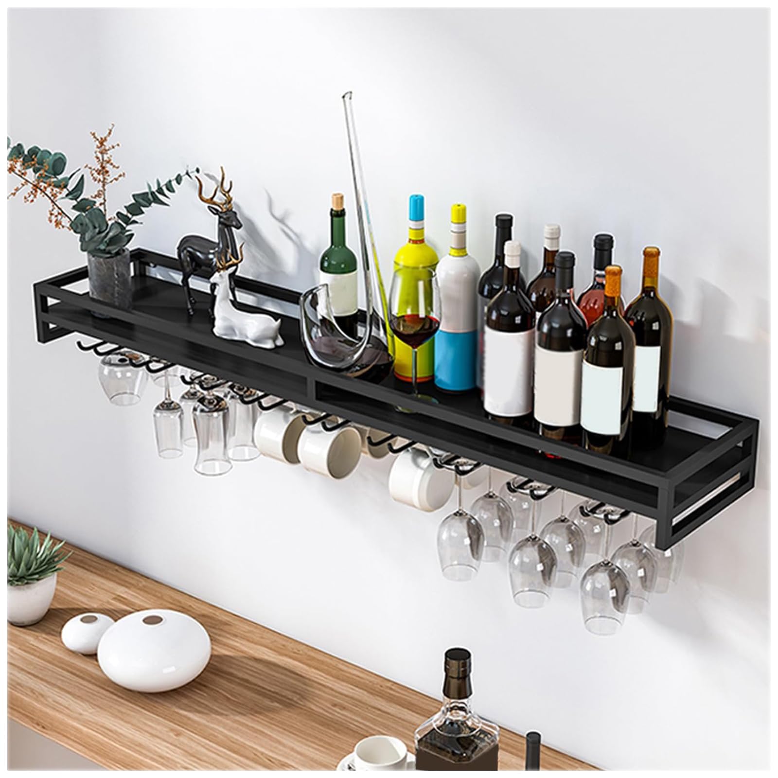Étagère à vin murale idéale pour la cuisine et le bar à domicile