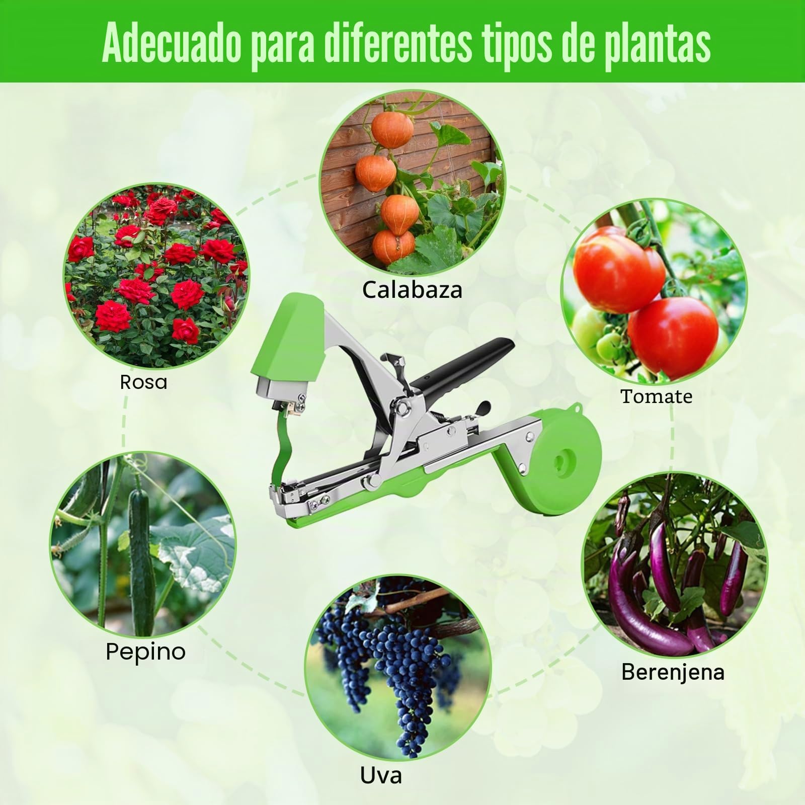 Maquina Atar Tomates Pepino,Herramientas Jardineria Atar de Mano Planta,Jardín Tape Tool Alicates de encuadernación para Plantas, máquina de encuadernación de Plantas
