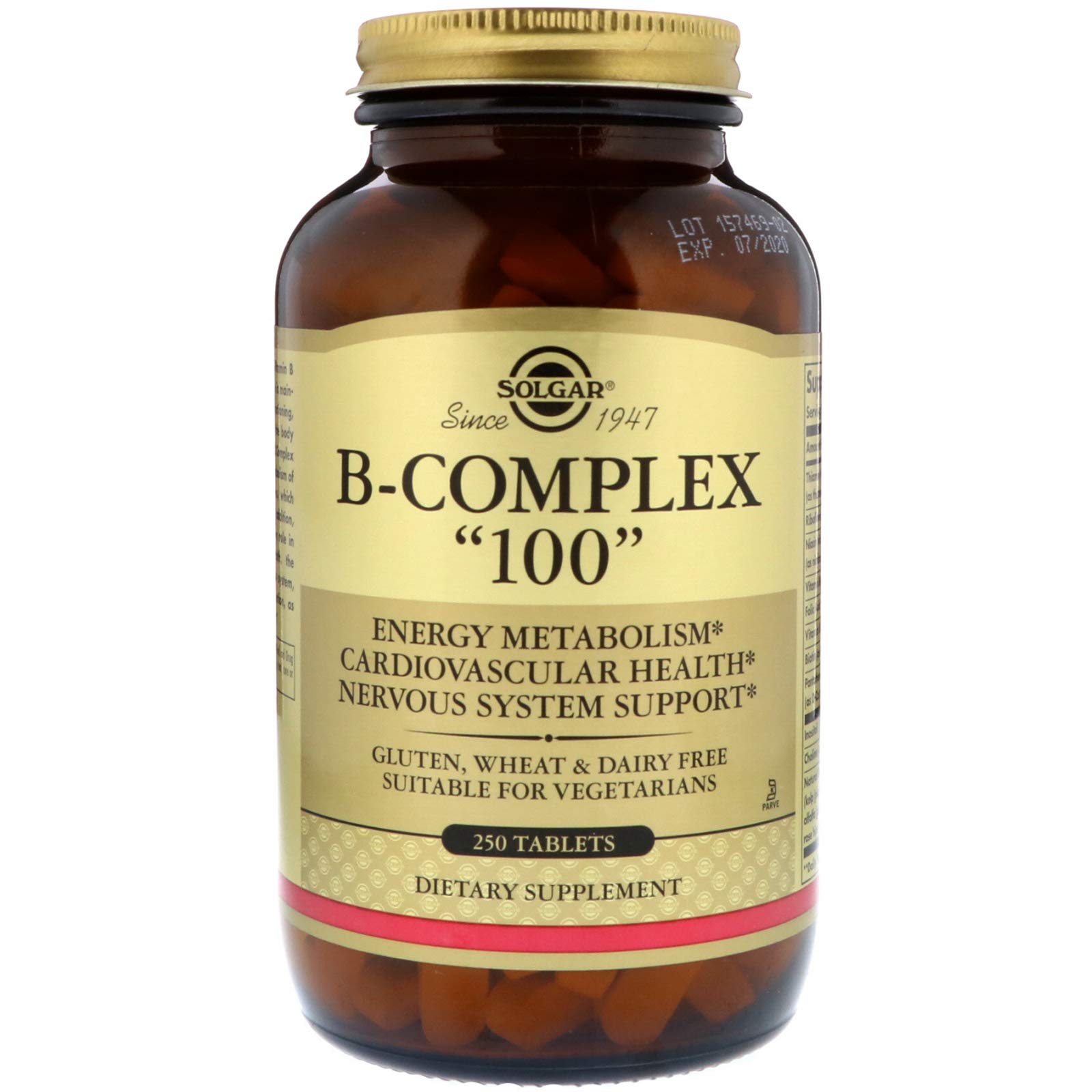 Solgar, B-Complex"100", 250 Tablets