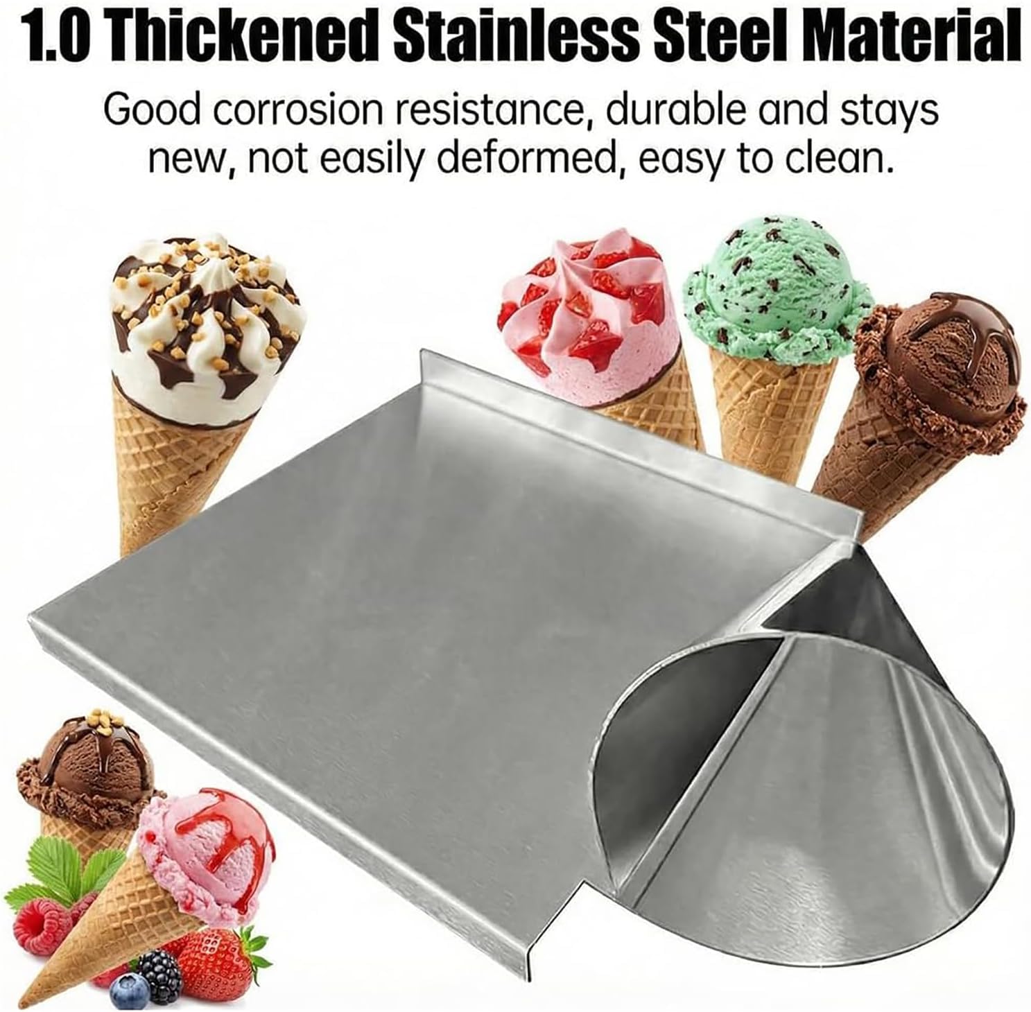 Eiswaffel-roller, Strapazierfähiges Formwerkzeug Aus Aluminiumguss Für Waffeltüten, Mit Komfortablem Griff Und Rutschfester Basis, Zur Herstellung Von Knusprigen Frühlingsrollen Und Gebäckhüllen