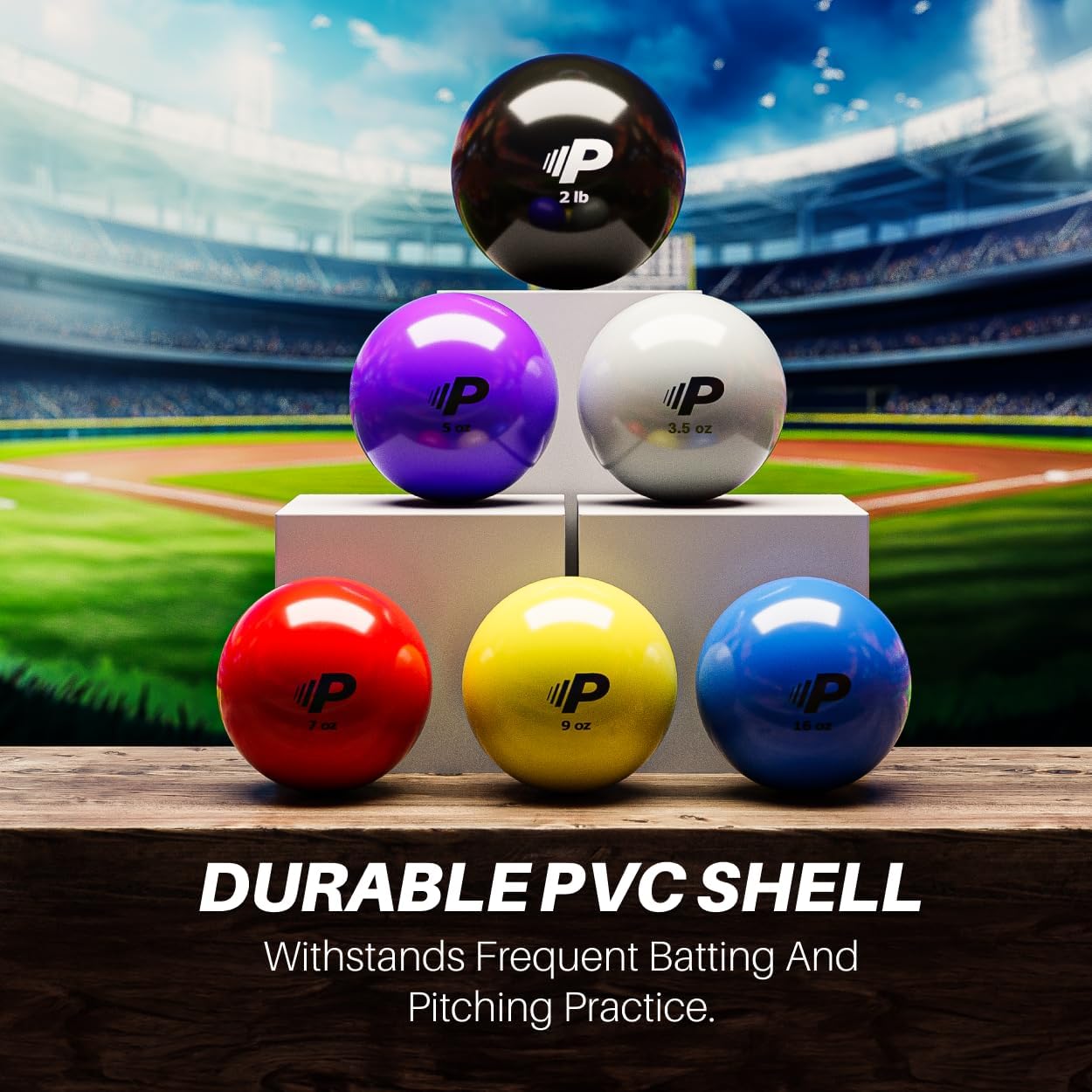 Simple Plyometric Weighted Ball | Baseball & Softball Training Ball | Arm Strength & Pitching | Durable PVC Shell with Sand Fill