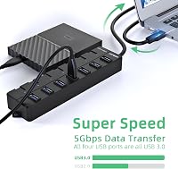 Vemont USB 3.0 Hub 7 portos kapcsolókkal Mac és Windows laptopokhoz 3