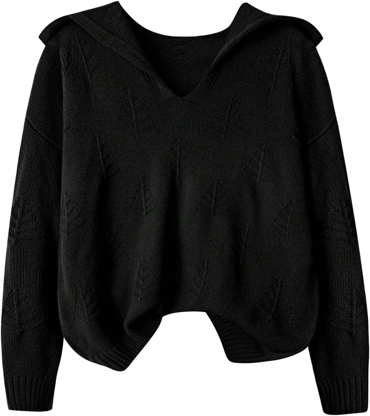 Women's Plus Size Hooded Sweaters Long Sleeve Knitted Jumper Pullover Tops Retro Fall Outfits