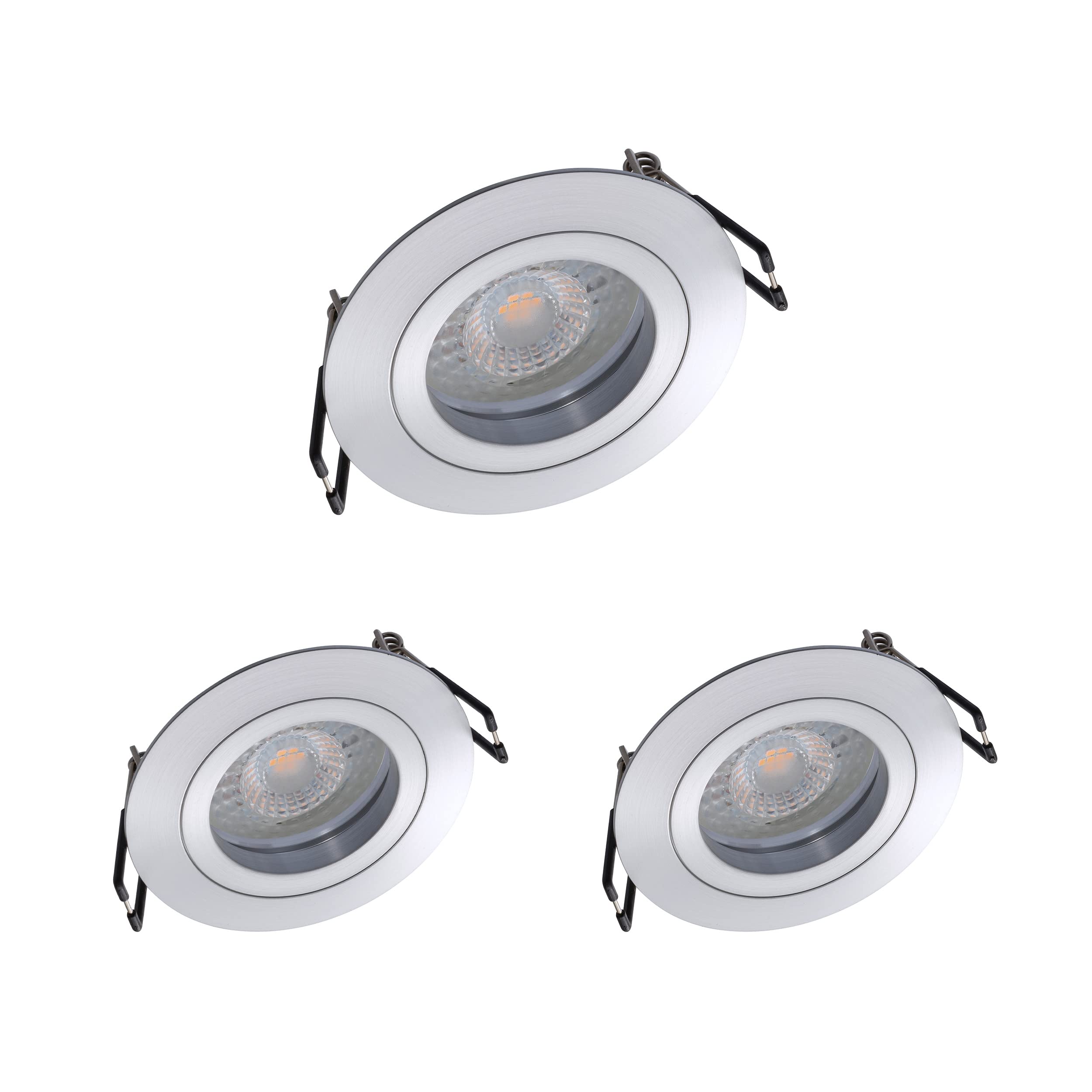 Oktaplex lot de 3 spot encastrable avec module LED aluminium Lyon 4,8W