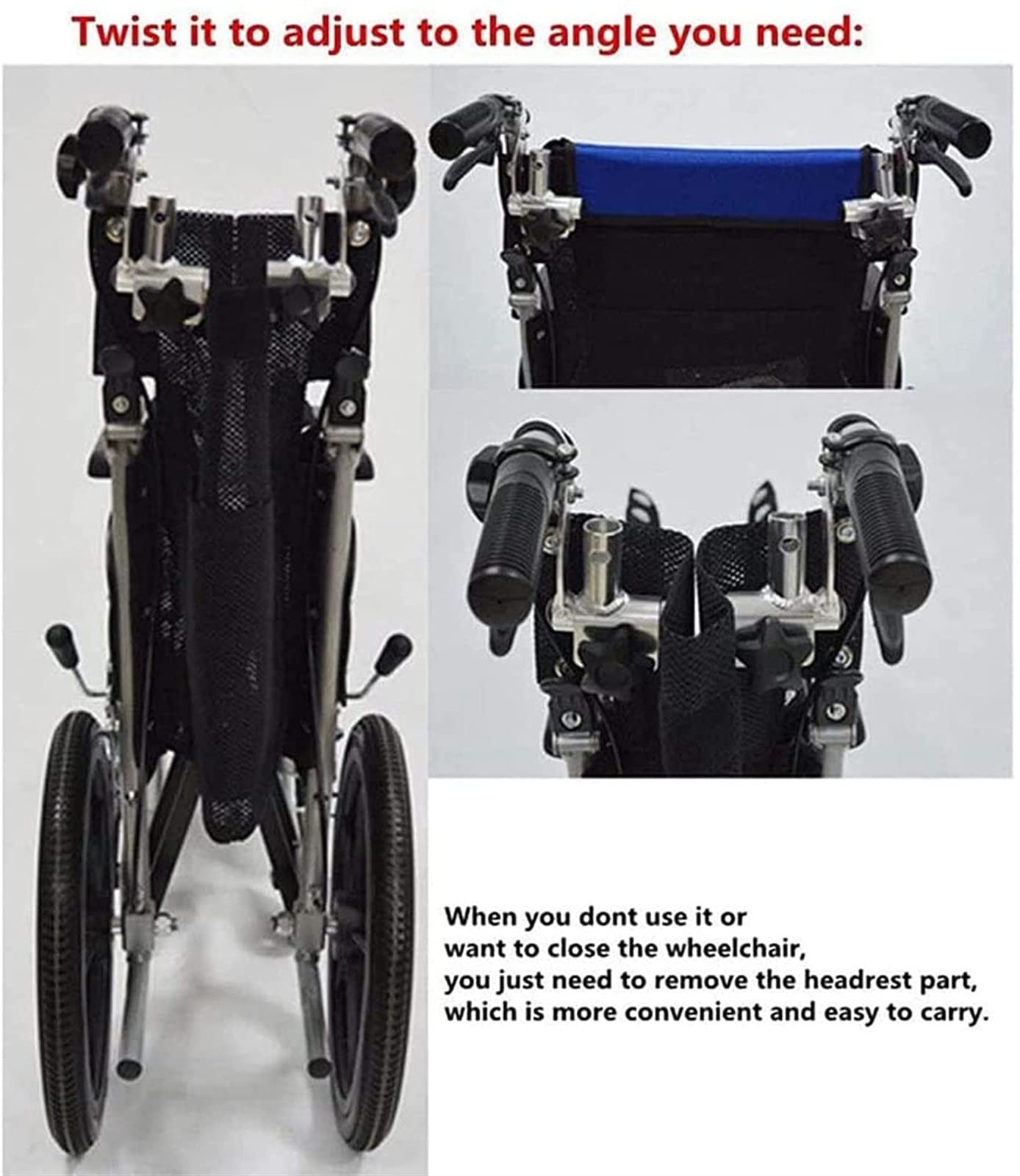 Reposacabezas universal ajustable para silla de ruedas para mayor comodidad y apoyo, ideal para silla de ruedas, silla móvil y silla de viaje, fácil de operar y ajustar