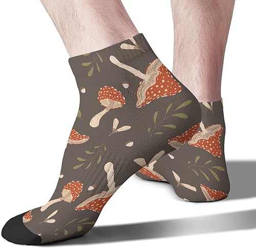 Vista 2 de devor Calcetines ocultos para hombre, calcetines largos para hombre, calcetines humorísticos, hongos divertidos, hongos mágicos, plantas y bosques