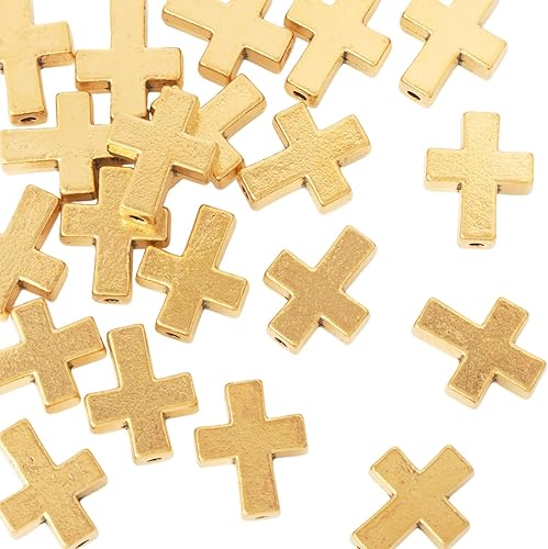 Miniatura 7 de Beadthoven - Colgante de cuentas de cruz de aleación de metal con cruces de crucifijo para pulseras, collares, joyería, rosario, accesorio