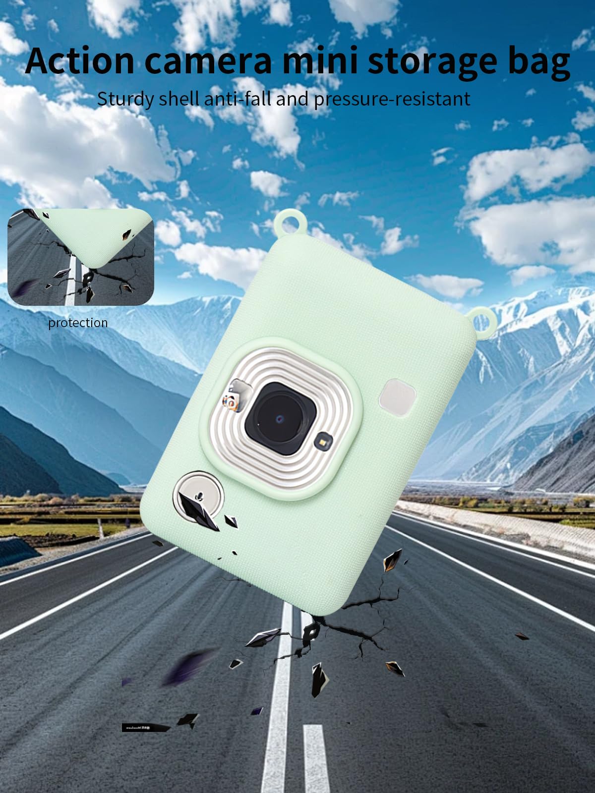 Funda De Silicona Para Cámara Mini Liplay - Protector Anti-golpes Y Polvo, Ajuste Perfecto, Colores Blanco Y Verde