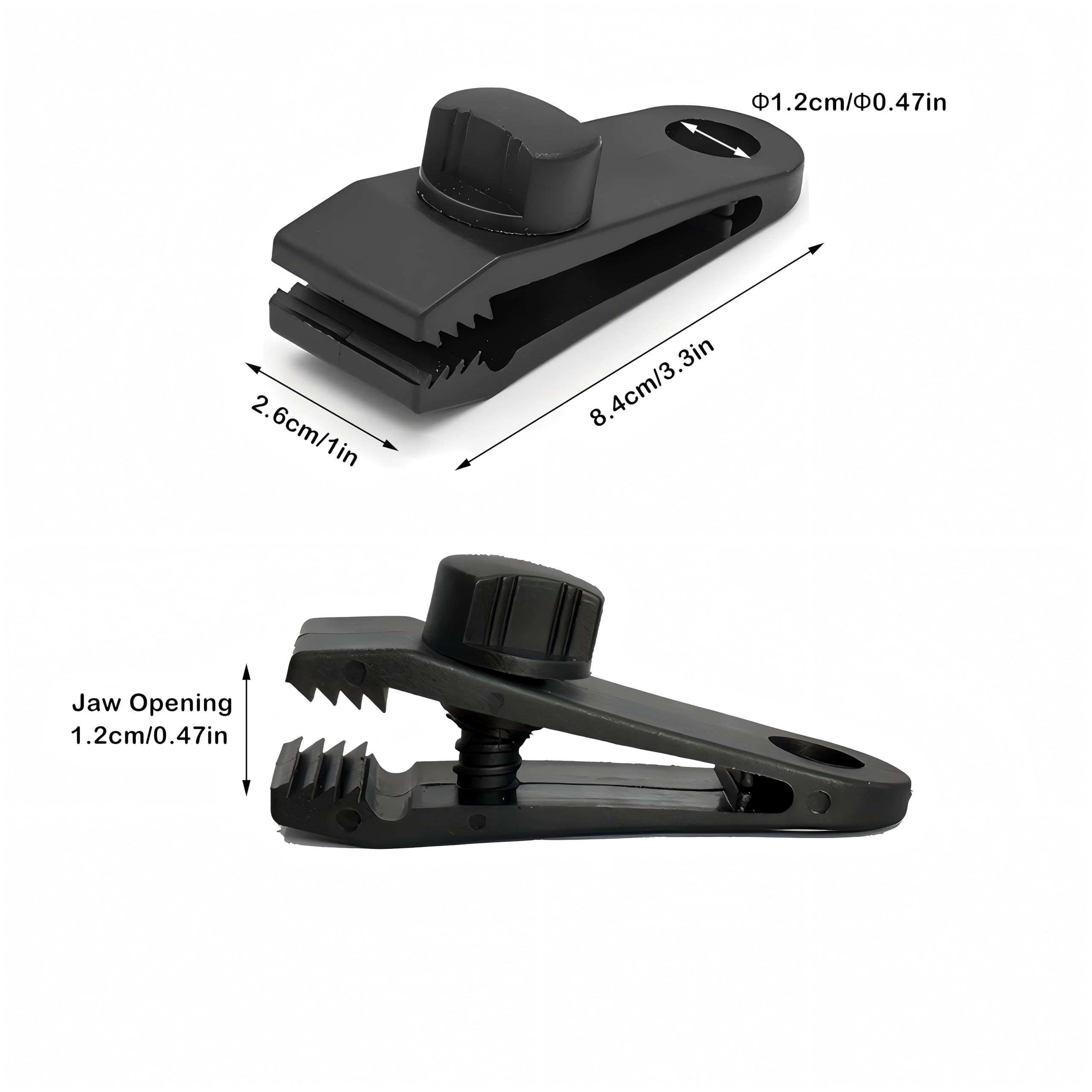 Langaelex 12pcs Heavy Duty Tarp Clips with Lock Grip - Windproof Tent Clamps for Camping, Canopies, Pool Covers, Reusable Multi-Purpose Clips