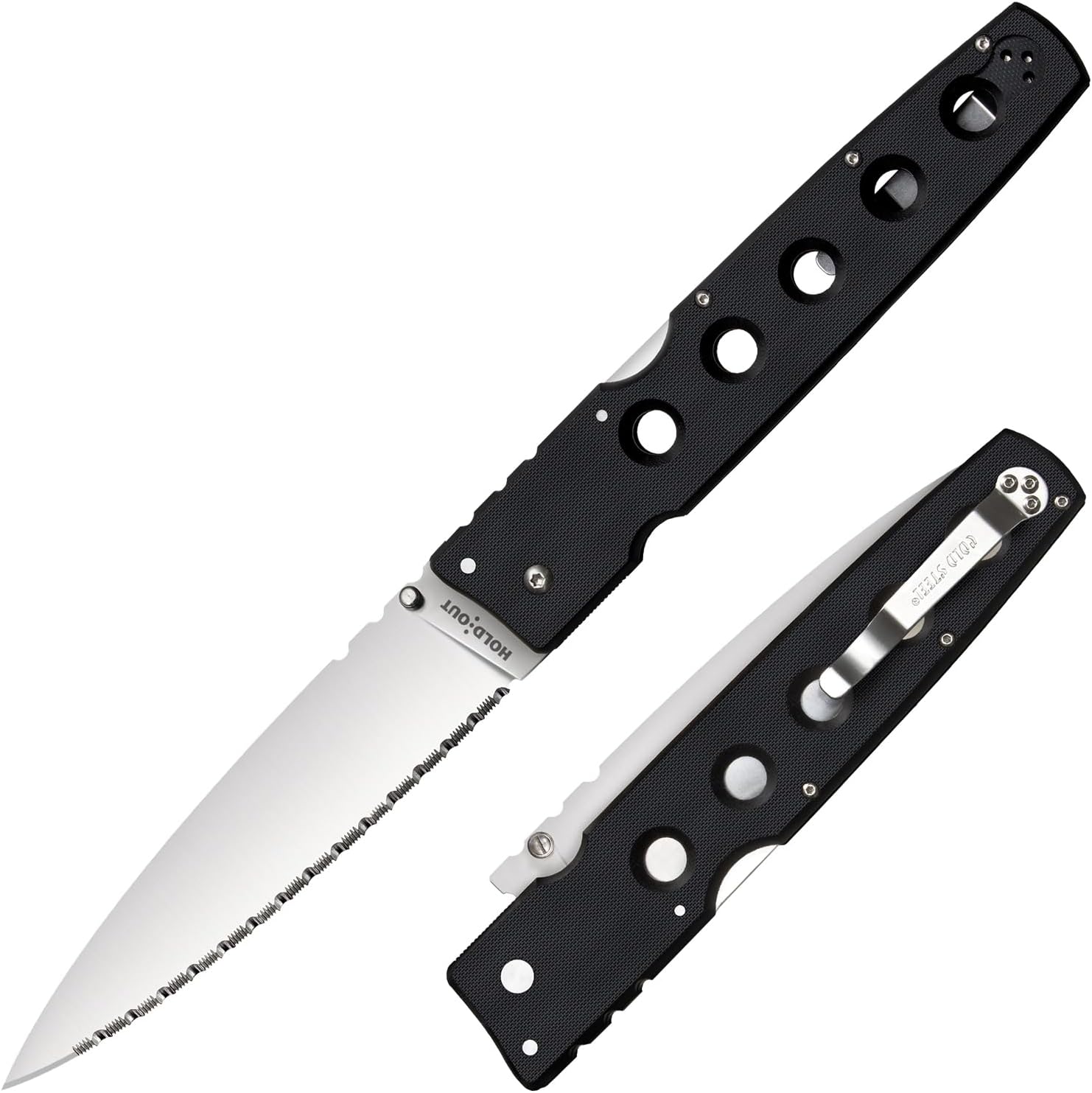 Hold Out 6" S35VN Ultra-Sharp Blade 7.2" G-10 Handle Everyday Carry Pocket Folding Knife w/Tri-Ad Lock, Pocket Clip