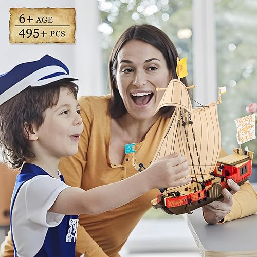 Miniatura 6 de Vziimo Juego de bloques de construcción de velero y barco para adultos, kit de modelo de velero holandés, juguetes de barco de construcción