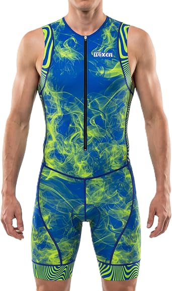 Wixen Mens Triathlon Suit Breathable & Padded Tri Suit for Swim, Bike & Run | Race Day Gear for Triathletes