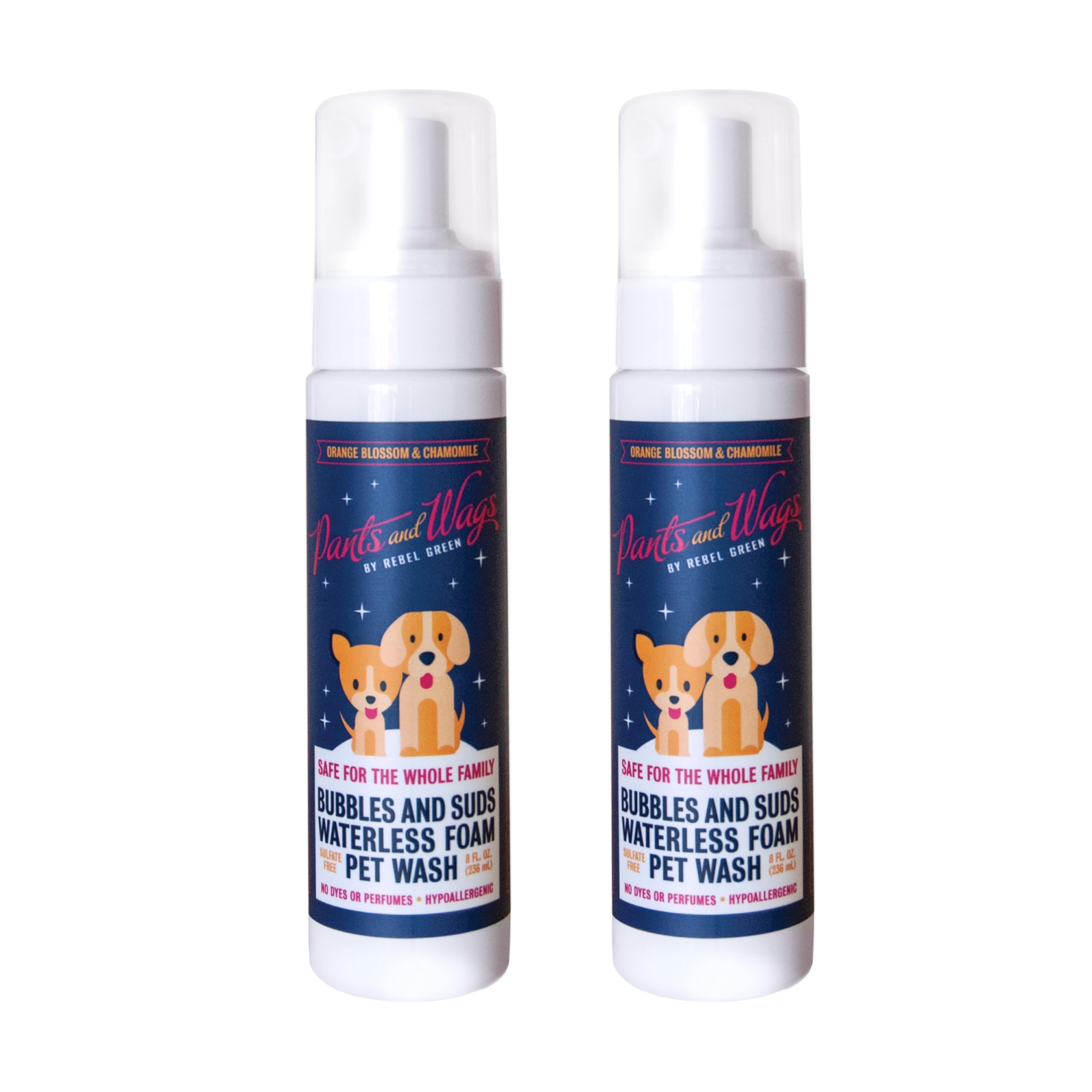 Pants and Wags by Rebel Green Bubbles & Suds Waterless Foam Pet Wash - Orange Blossom & Chamomile - Hypoallergenic - No Dyes or Perfumes - 8 fl oz - 2