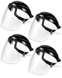 4 Pack Safety Face Shield for Grinding and Cutting, Full Impact Resistant Face Shield Mask for Work Chemical Woodworking (Black)