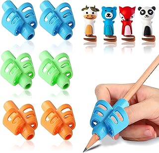 Pencil Grips for Kids Handwriting, 10Pack Writing Aid Grip, Ergonomic Posture Correction Writing Tool, Soft Silicone Handwriting Grip for Toddlers, Left & Right Handed Kids, Preschoolers and Adults