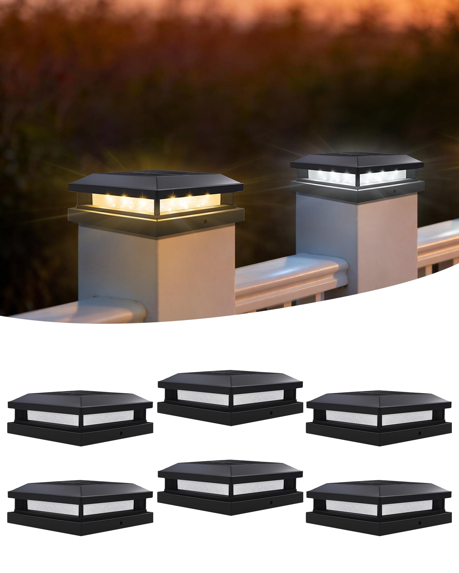 BRIMAX Lampe Solaire Poteau 9x9 / 10x10 / 12x12 cm 3000K/6000K IP65