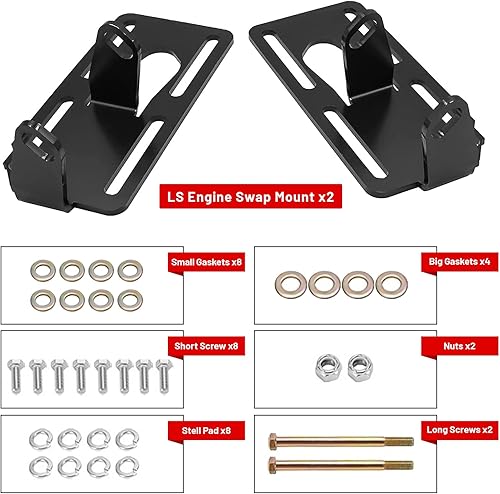 Miniatura 6 de Soportes de intercambio de motor de conversión LS - Soporte de conversión de motor de intercambio ajustable Endxedo para 1973-1998 cuerpo cuadrado