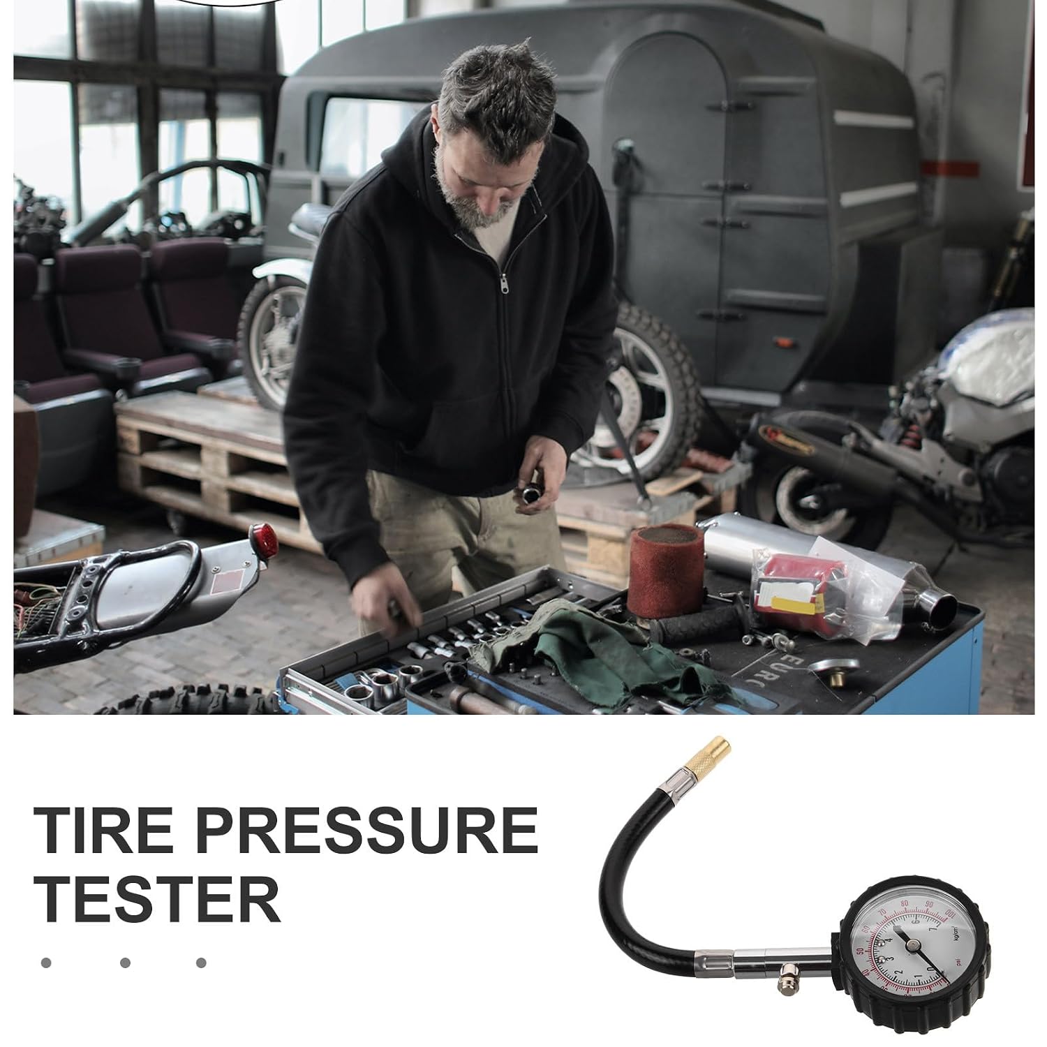 UKCOCO High-Precision Car Tire Pressure Gauge 0-100 Psi Analog Tire Pressure Meter Portable Automotive Gauge for Accurate Monitoring and Inflation