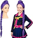 morvally 33.5 Inches Purple Long Braided Ponytail Wig - Anime Cosplay Wigs for Halloween Costume Party (Purple)