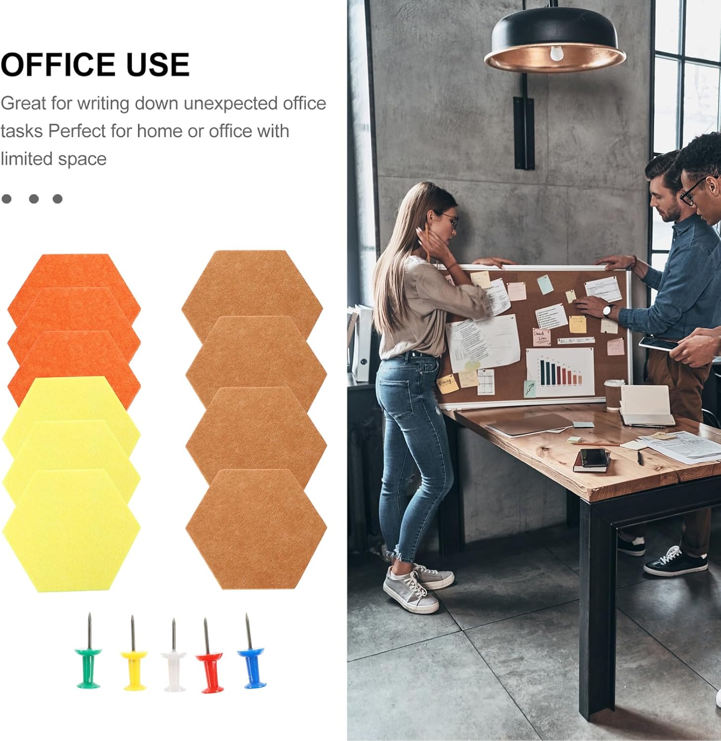 PRETYZOOM 10pcs Hexagon Felt Board Wall Adhesive Pin Board Picture Display for Dorm Wall Decor Bulletin