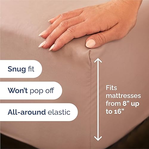 Vista 663 de Juego de sábanas Split King de 7 piezas, sábanas transpirables y refrescantes, sábanas de hotel, bolsillos profundos, ajuste fácil, suaves y sin