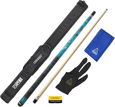 CUESOUL 19oz Pool Cue with Black case,13mm Tip,58inches Mythological Symbols Pattern 4 Styles