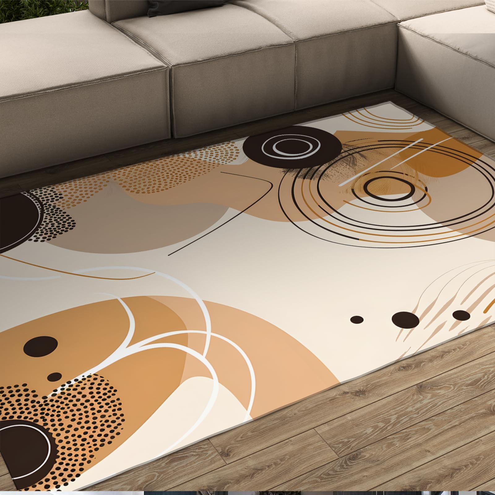 Tapis géométrie nordique moderne et lavable 150x210 cm pour grand salon