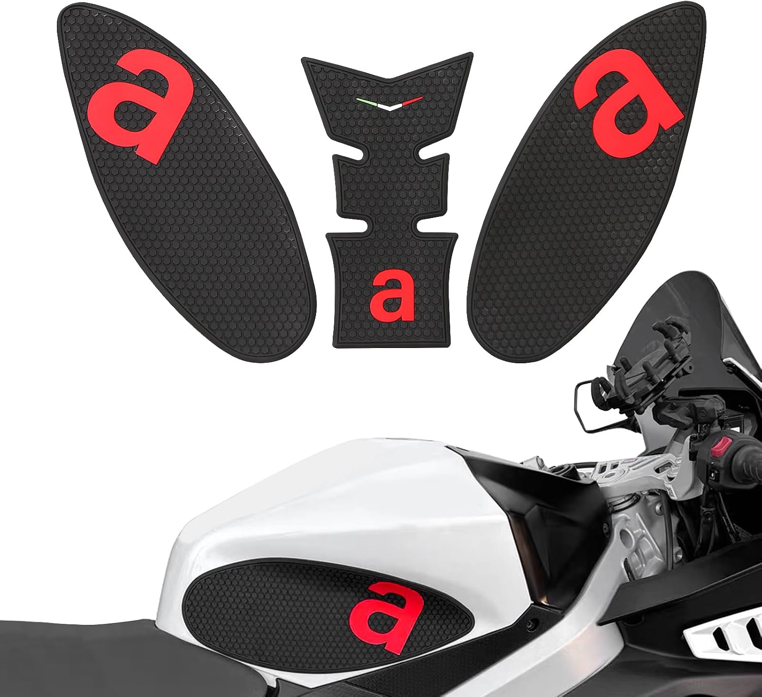 for RS 660 Tuono 660 Motorcycle Side Tank Pads Tank Pads Protectors Decals Traction Pads Compatible with RS 660 Tuono 660 2020-2025 (Red)