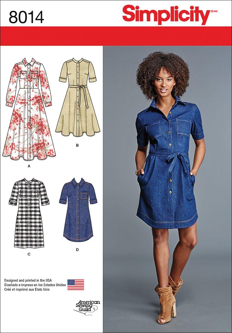 Creative Patterns US8014U5 Misses' Shirt Dress Size: U5 (16-18-20-22-24), 8014