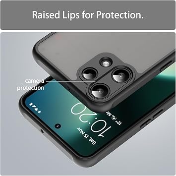 Ultra Thin Matte Case for Nothing Phone (3a) Lite, Military Grade Drop Protection, Frosted Translucent PC Back & Soft TPU Edge Bumper Cover, Black