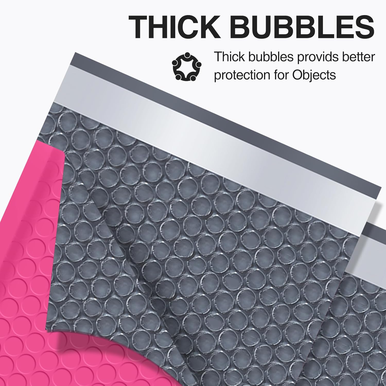 UCGOU Bubble Mailers 12x16 Inch 40 Pack Usable Size 12x15 Inch Large Padded Envelopes Hot Pink Waterproof Packaging Bags for Shipping Self Seal Strong Adhesion Envelopes for Jewelry Makeup Supplies
