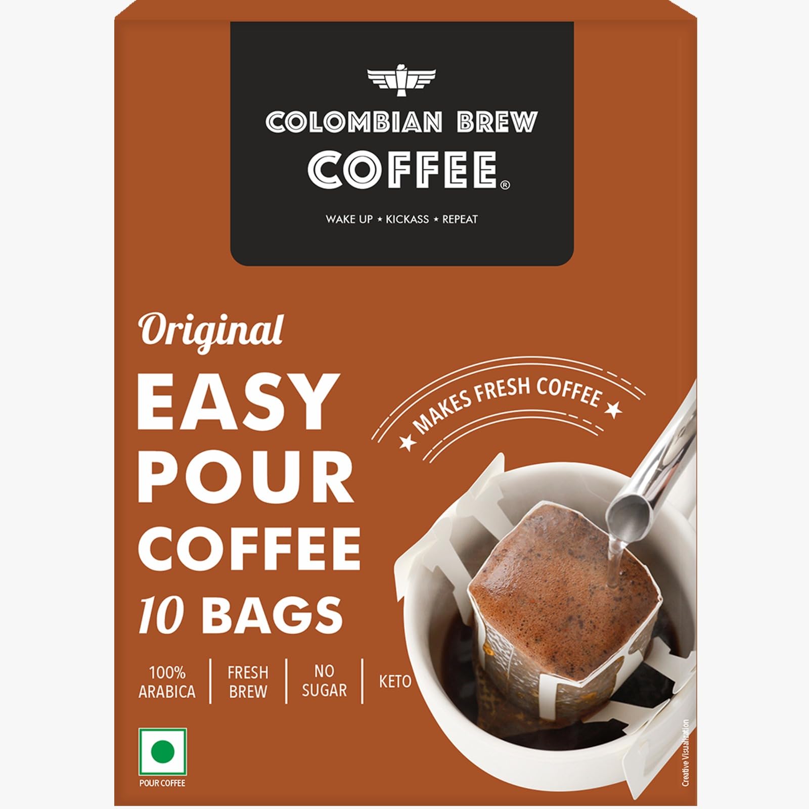 Colombian Brew Coffee Original Easy Pour 10 Bags, 100g : Amazon.in