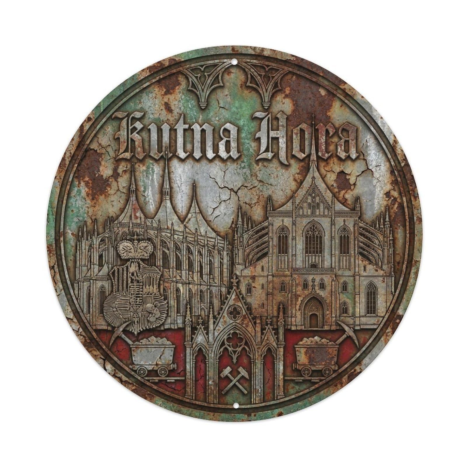 Czech Travel Vintage Kutna Hora Metal Tin Sign