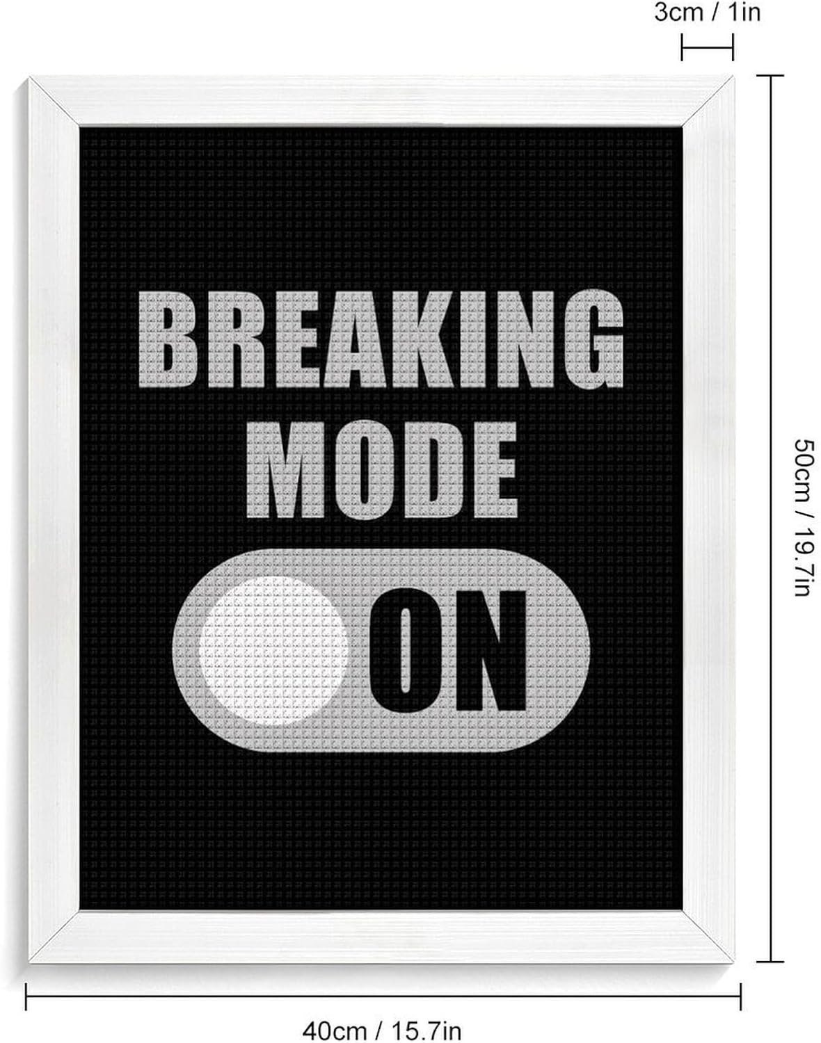 Breaking Mode On Diamond 5D Painting Kits with Frame DIY Full Round Drill Gem Art Crafts for Home Wall Decor 16 X 20in White Wood 40 * 50cm