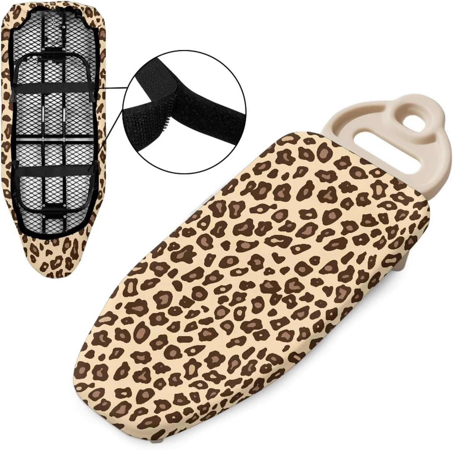 Tabletop Ironing Board Cover with Leopard Print, Elastic Ironing Pad Protective Cover, Resist Scorch & Fade Iron Board Cover for Travel, 14"X24"