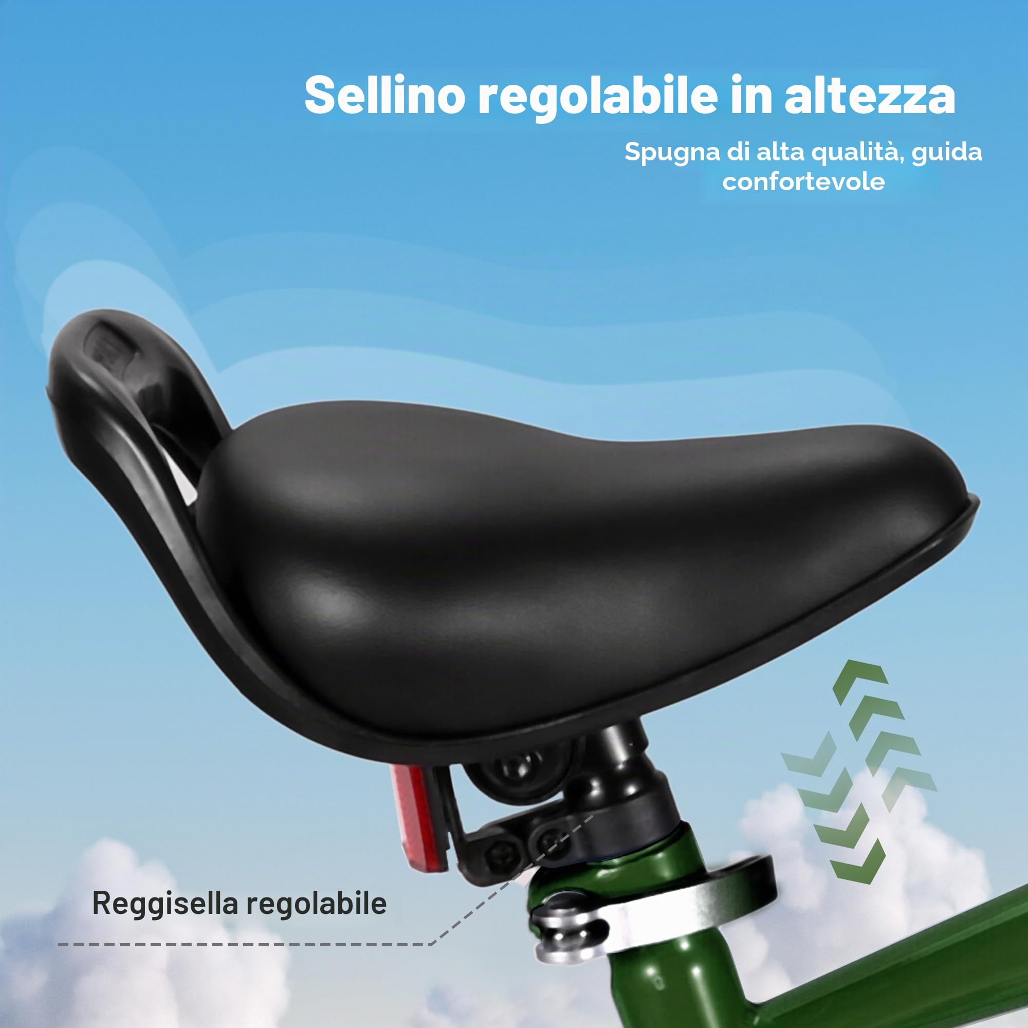 BODIOO Bicicletta per bambini da 14 pollici, bicicletta per ragazzi e ragazze con ruote stabili, telaio robusto, sedile regolabile, freno a mano e freno a contropedale, adatta per ciclisti da 94 a 107
