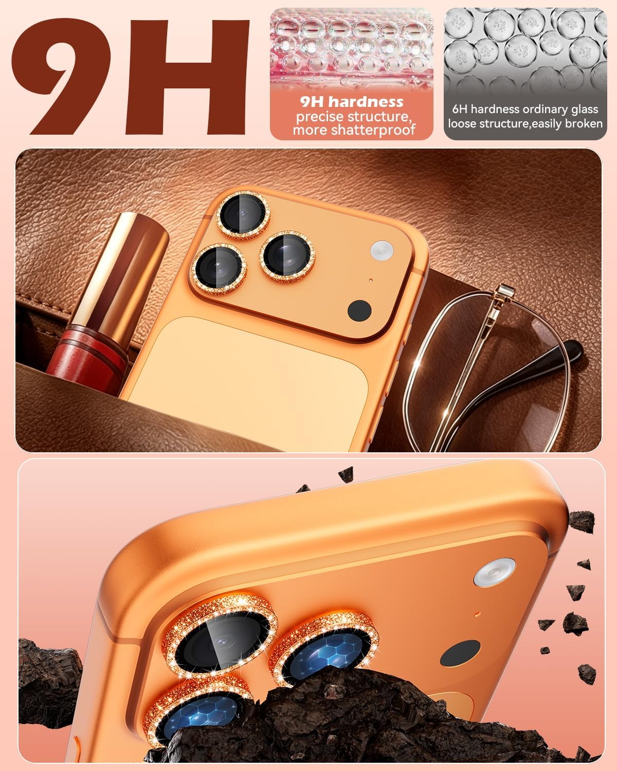 CloudValley Bling Camera Lens Protector for iPhone 17/16/15/14 Pro Max/Pro image 3