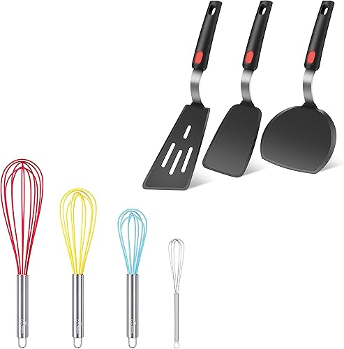 HOTEC Batidores de silicona y espátula Turner