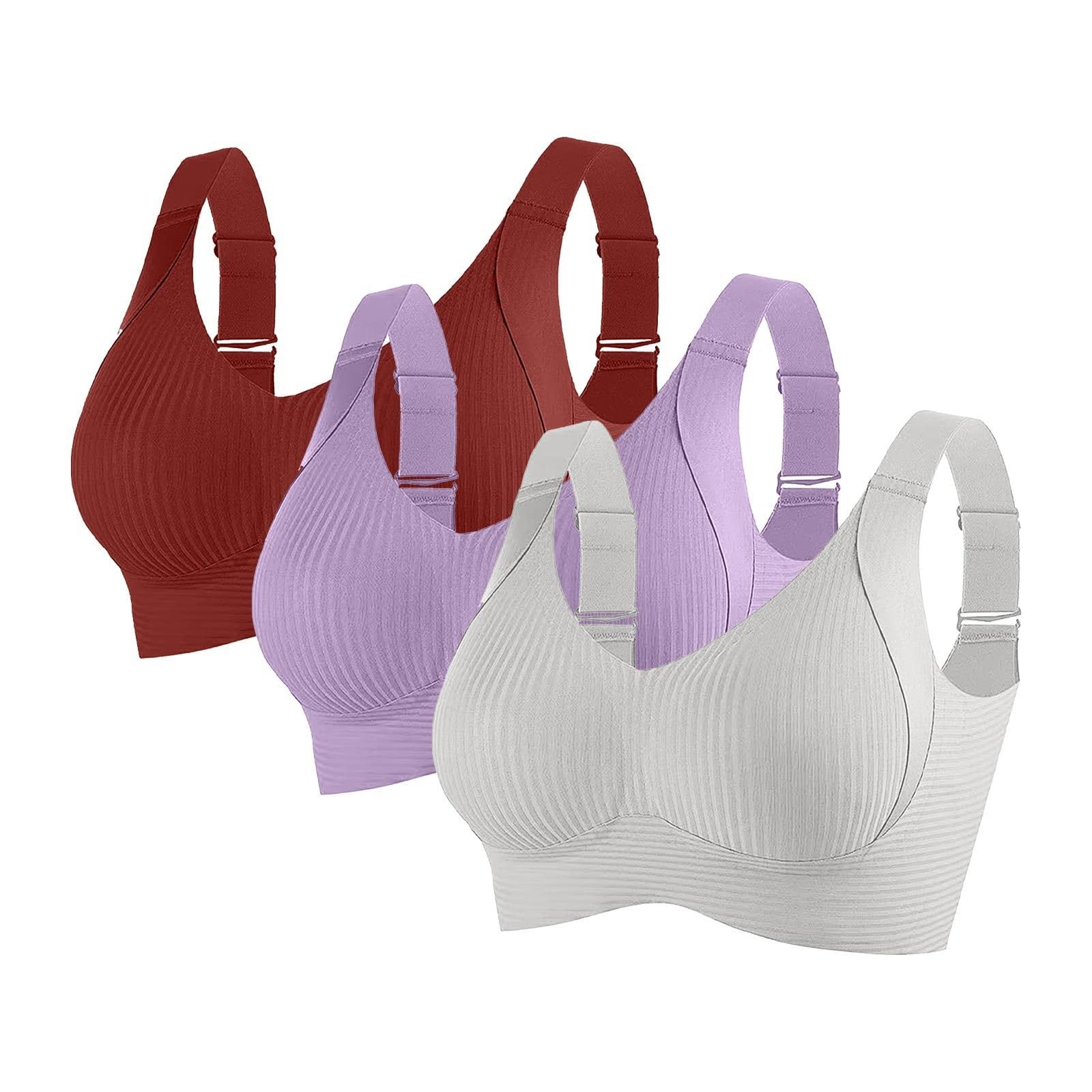Set di 3 reggiseni senza cuciture, reggiseno da donna, senza cuciture, reggiseno da donna, anti-cedimento e anti-spalla, tinta unita, morbido e confortevole, per un comfort tutto il giorno, K1