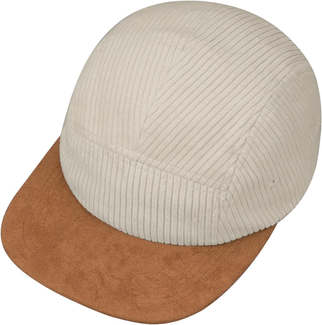 Clakllie 5 Panel Corduroy Baseball Cap for Men Women Soft Flat Brim Trucker Hat Adjustable Hip Hop Hat for Outdoor Travel - Image 3