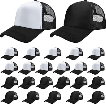 Giegxin 24 Pcs Mesh Trucker Hats Bulk Baseball Cap Beach Hat for Men and Women Wholesale Structured Front Panel Back Ball Cap