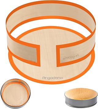 Silicone Baking Mat for Springform Pan 9 inch, Prevent cake from Sticking to Bottom and Side,Easy Clean & Non Sick Silicone Baking mat for Cheesecake Pan Orange