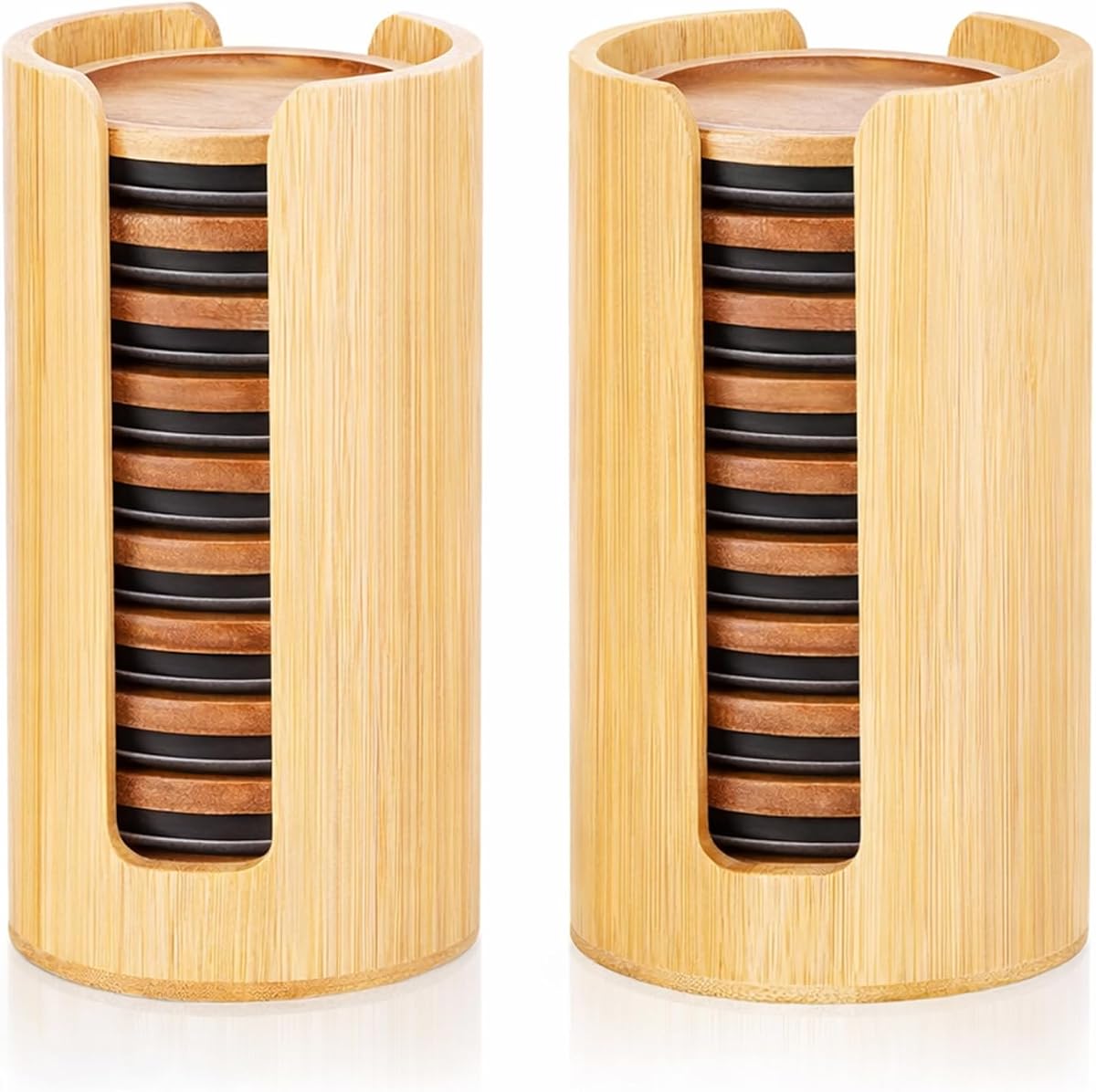 Bamboo Mason Jar Lid Organizer for Wide & Regular Mouth Jars – 2-Pack Storage Holder for Mason, Canning, Ball & Tumbler Lids (Bamboo)