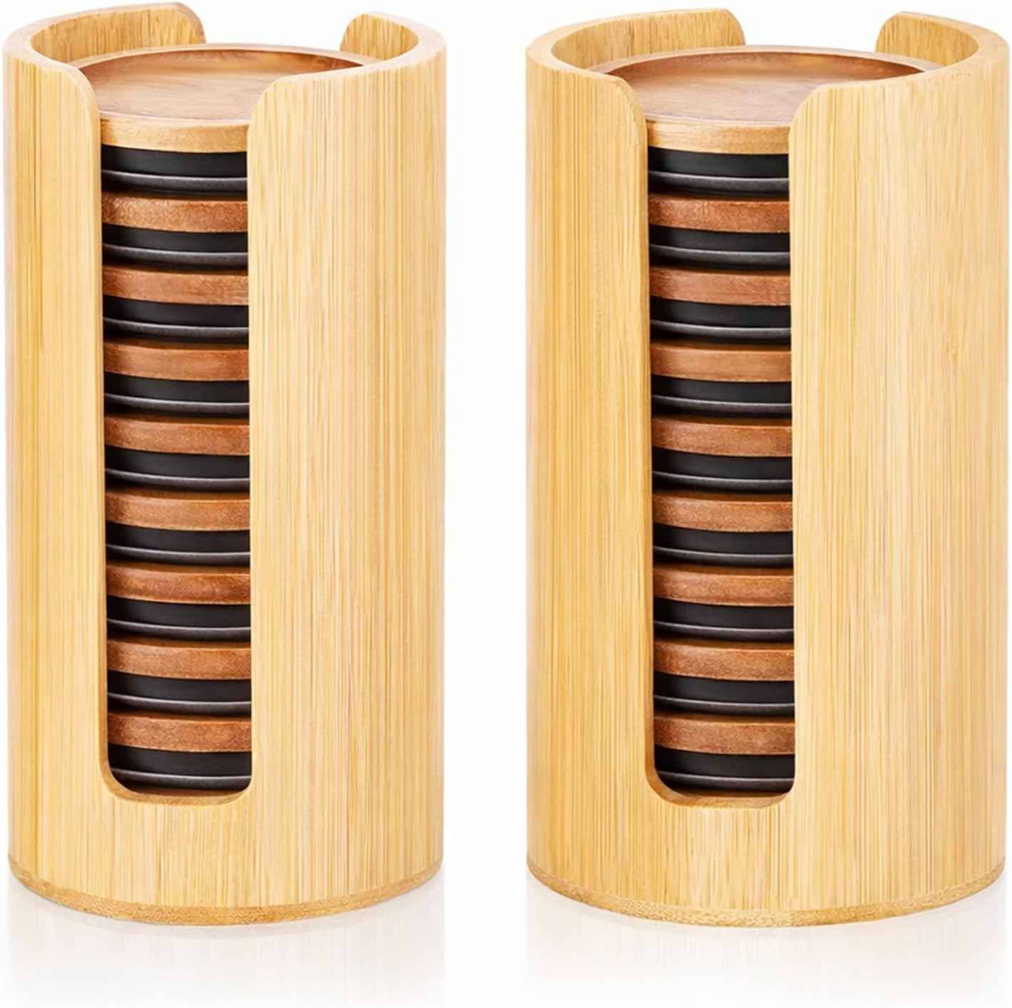 Bamboo Mason Jar Lid Organizer for Wide & Regular Mouth Jars – 2-Pack Storage Holder for Mason, Canning, Ball & Tumbler Lids (Bamboo)